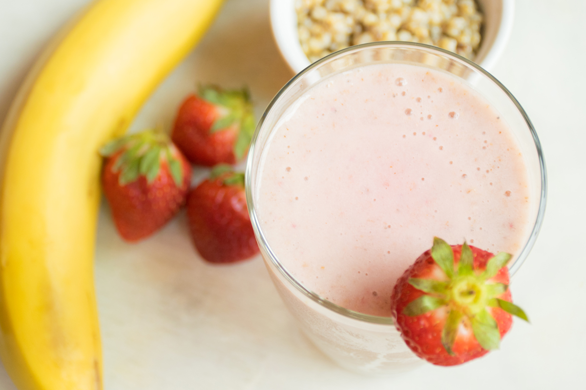 Strawberry Banana Sorghum Smoothie